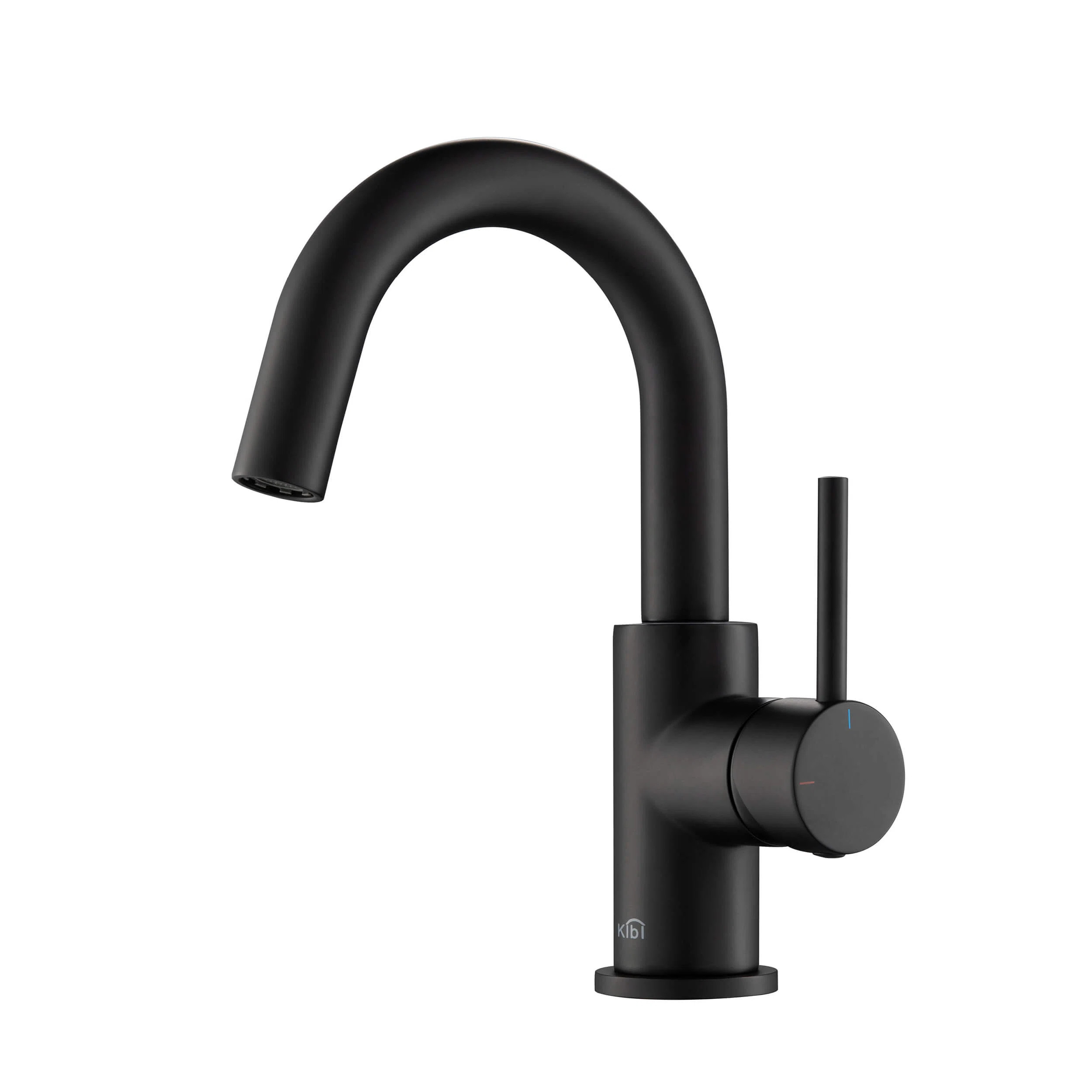 Circular Single Hole Bathroom Faucet with Drain Assembly C-KBF1021MB-KPW100MB | Wayfair North America