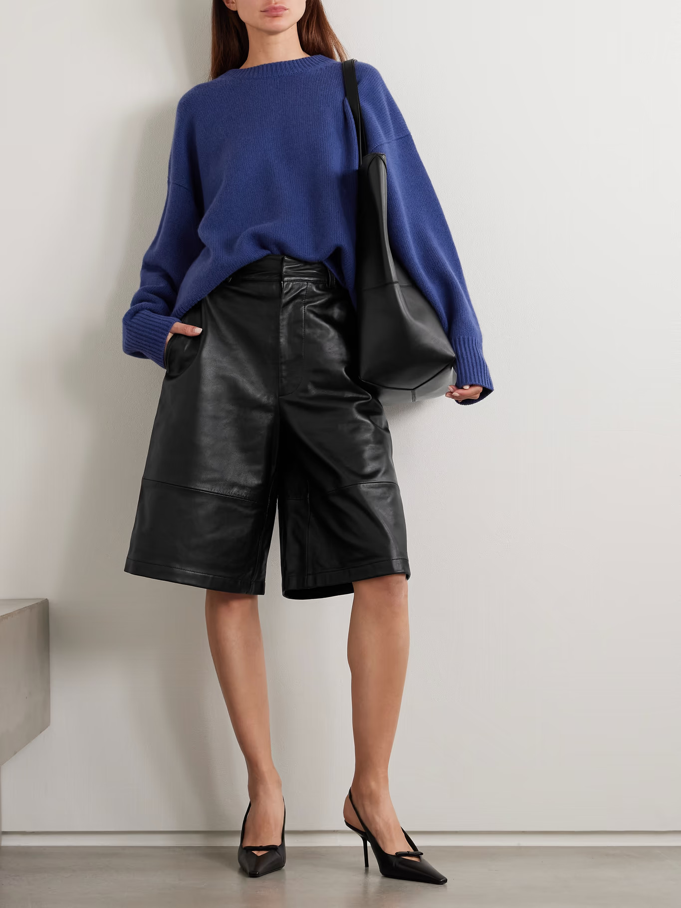 Olivia paneled leather shorts | NET-A-PORTER (US)