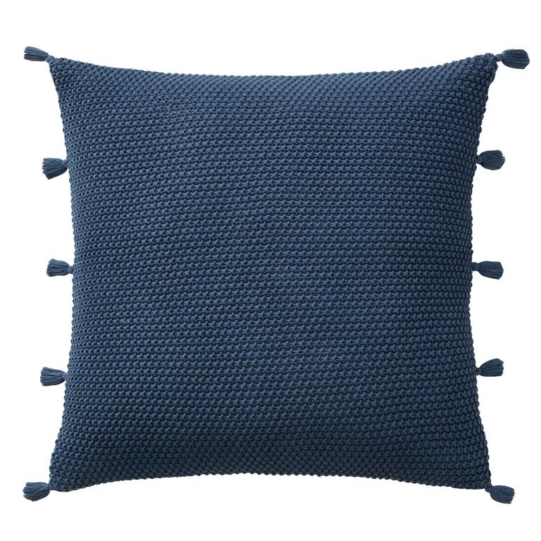 My Texas House Sophia Sweater Knit Decorative Pillow Cover, 20" x 20", Navy - Walmart.com | Walmart (US)