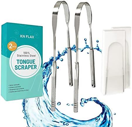 [2 pack] KN FLAX Tongue Scraper [Medical Grade] Reduce Bad Breath Maintains Oral Care 100% BPA Fr... | Amazon (US)
