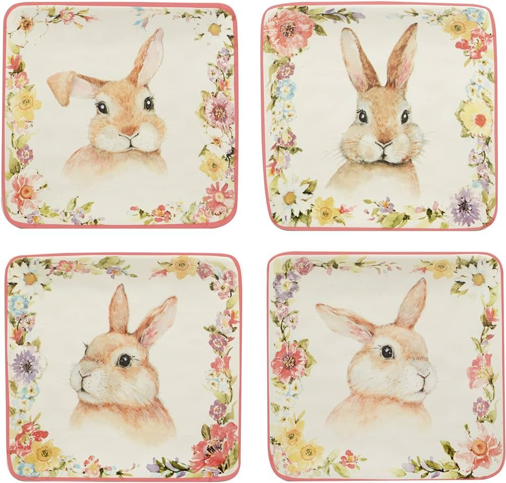 Certified International Easter Garden 6" Canape/Luncheon Plates, Set of 4 Assorted Designs, Multi... | Amazon (US)