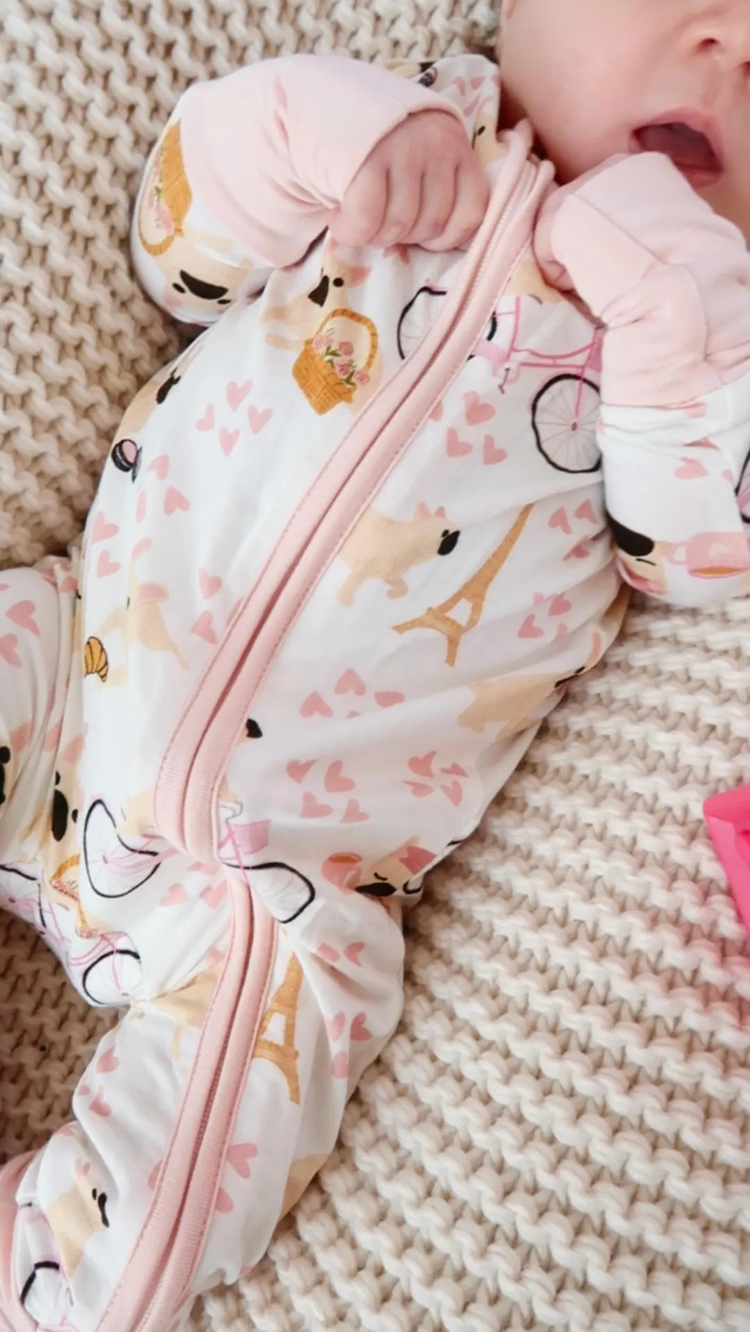 Baby Girl French Bulldog Sleepsuits Baby Shower Gift Onesie Pink Bamboo Romper Baby France Kids F... | Etsy (US)