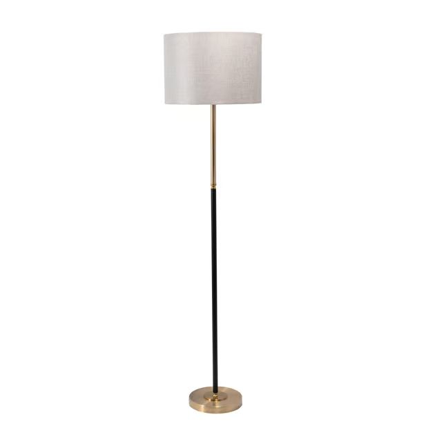 Black 61-inch Coated Metal Staff Floor Lamp | Rugs USA