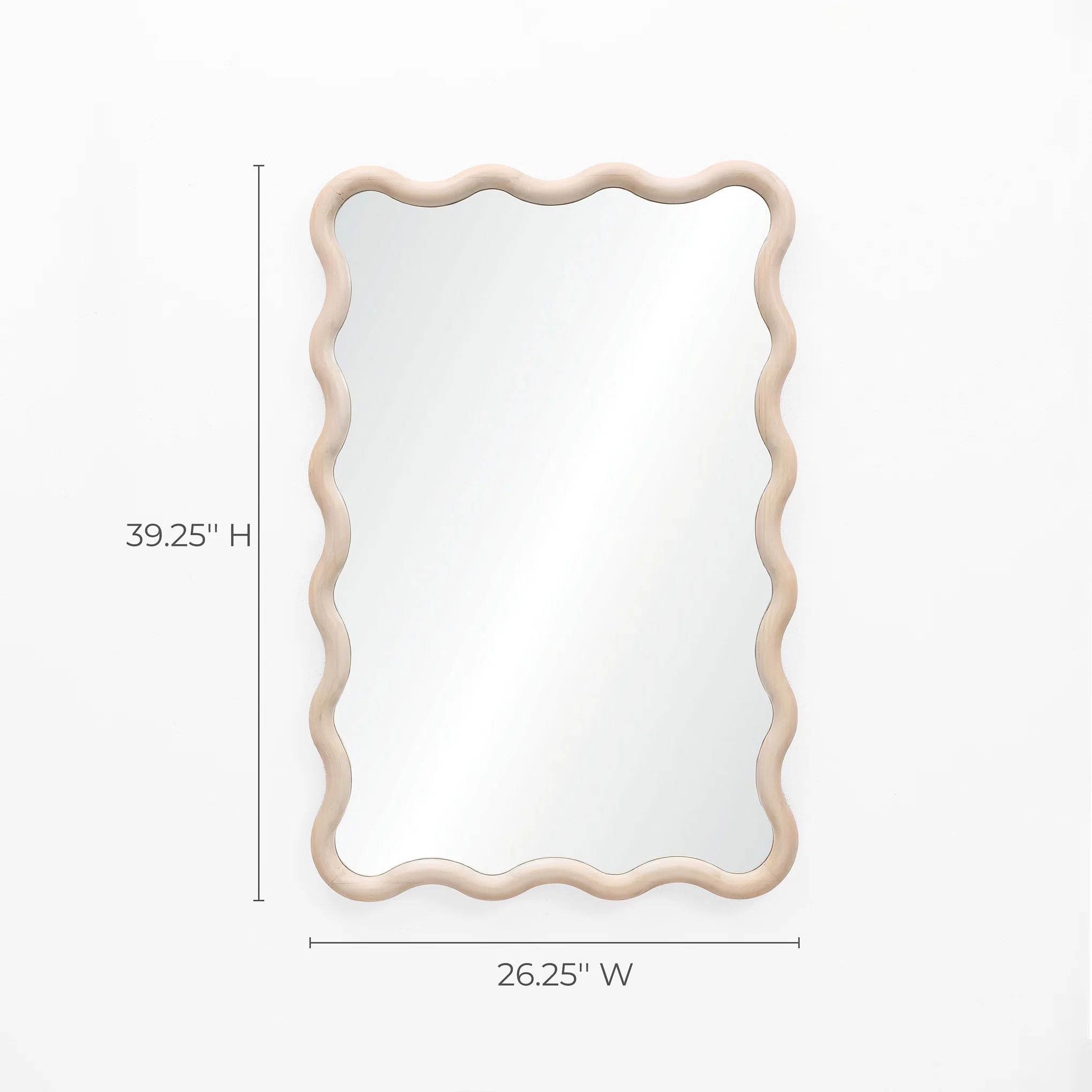 Ophelia & Co. 39.25-Inch Tall Rectangular Natural Pine Wood Decorative Frame Accent Wall Mirror &... | Wayfair North America