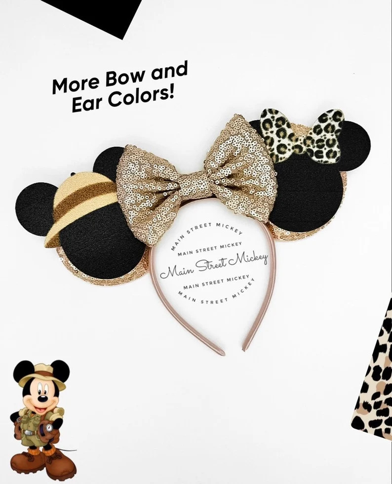 Minnie Mouse Ears Safari Minnie Ear Cheetah Minnie Mouse - Etsy | Etsy (US)