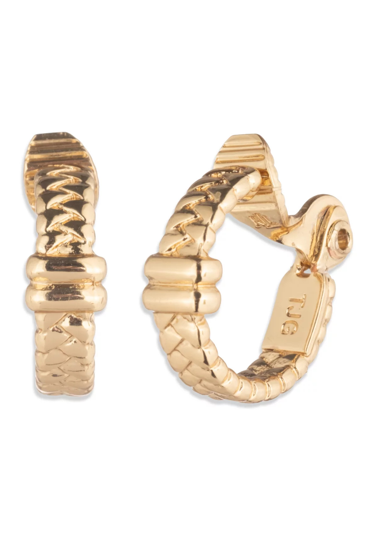 Clip Herringbone Hoop Earrings | Belk