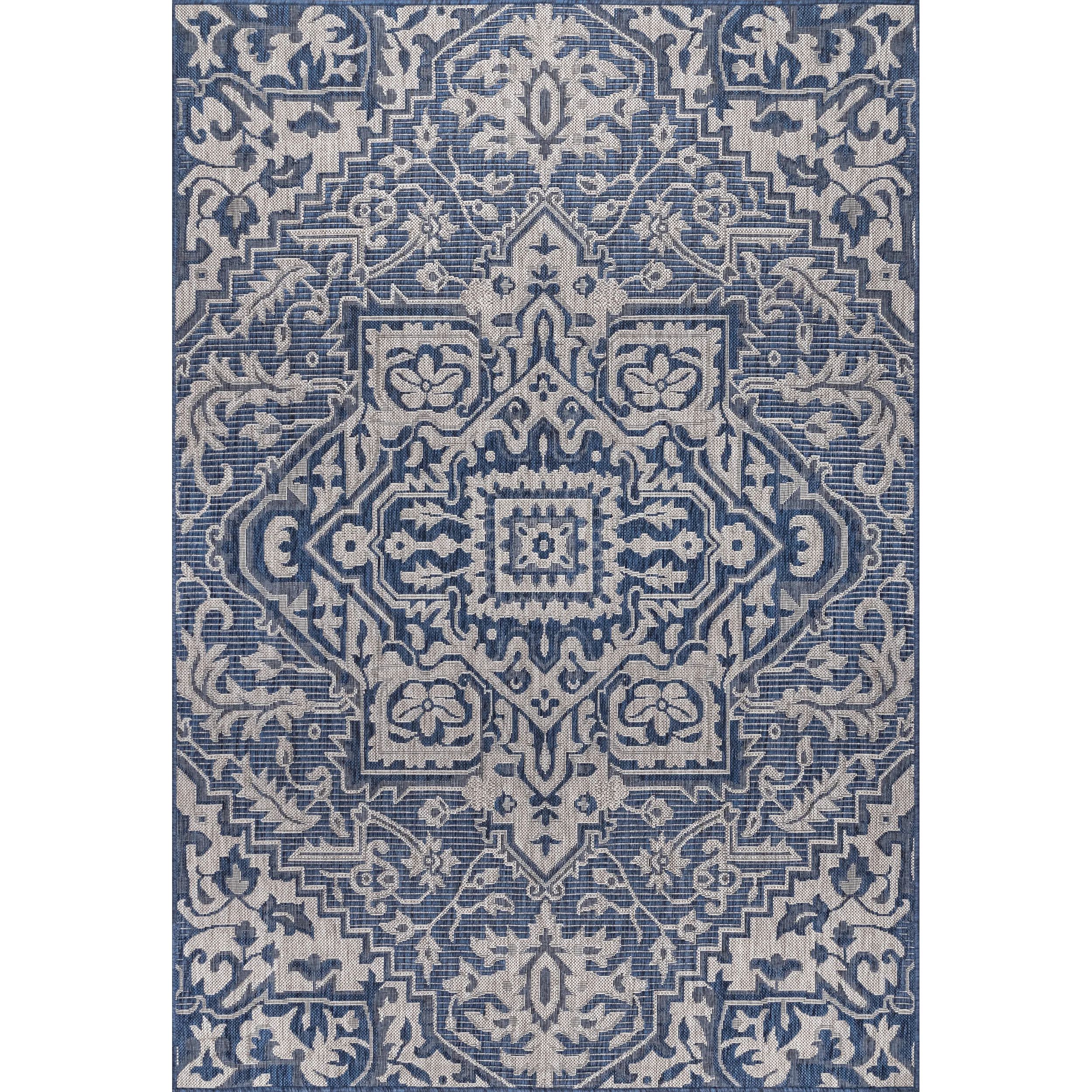 Bruck Oriental Indoor / Outdoor Area Rug in Blue | Wayfair North America