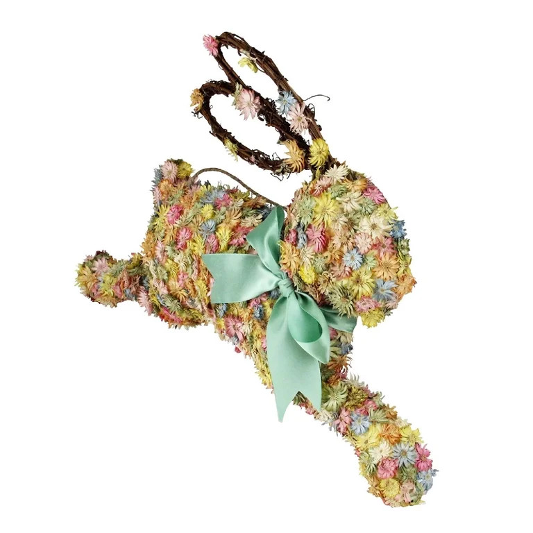 Raz Imports 18.5” Running Flowered Bunny Rabbit Easter Spring Door Hanger - Brown/Green | Walmart (US)