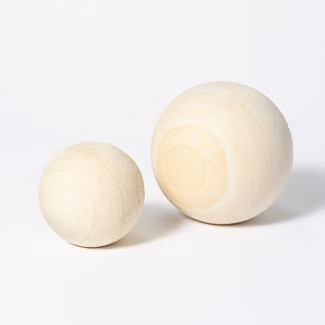 6" Decorative Stone Wood Ball Natural - Threshold™ designed with Studio McGee | Target