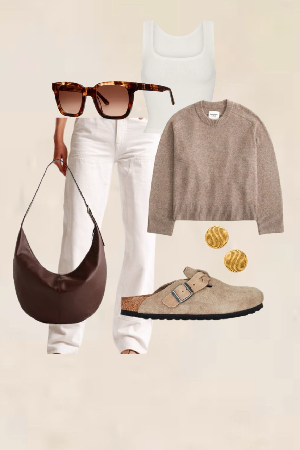 Sunglasses: Style Daybreak in coffee & crème from TeuxOfficial.com
White loose jeans 
Denim 
Brown leather handbag 
Tan jumper sweater 
Birkenstock Clogs 
Gold chunky earrings 
White tank 

Fall outfit ideas
Casual outfit 
Madewell 
Gift Guide 




#LTKxMadewell 

#LTKItBag #LTKSeasonal