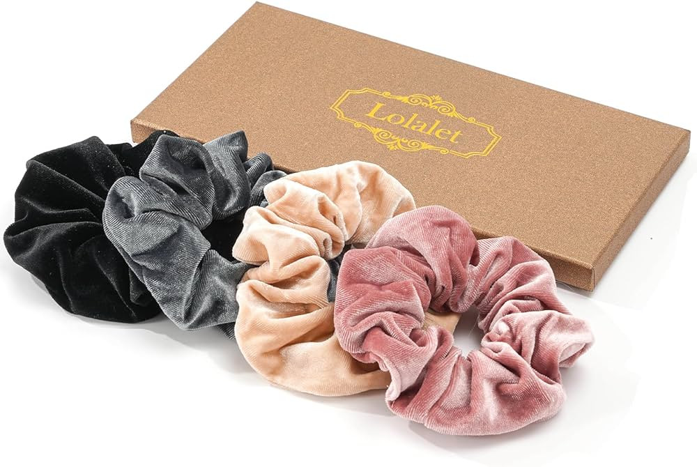 Lolalet Large Soft Velvet Scrunchies for Hair, Elastic Hair Bands Scrunchy for Women Girls, Ponyt... | Amazon (US)