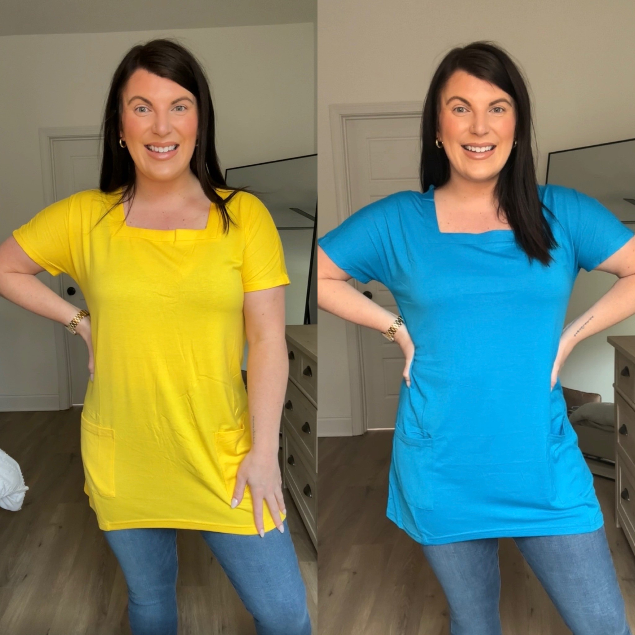I love these bright colored tunics for spring and summer. I’m Wearing a size medium. Could be paired with leggings, biker shorts, or jeans like I have. 

#LTKMidsize #LTKPetite #LTKFindsUnder50