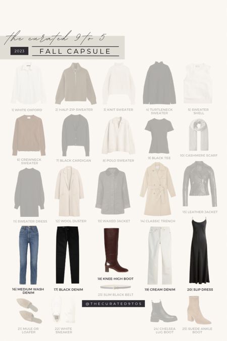 TC9T5 Fall Capsule | Row 4

Fall capsule, capsule wardrobe, autumn capsule, fall clothes, fall staples, jeans, denim, straight leg denim, black denim, black jeans, cream jeans, cream denim, slip dress, silk skirt, slip skirt, fall boots, knee high boots

#LTKshoecrush #LTKstyletip #LTKSeasonal