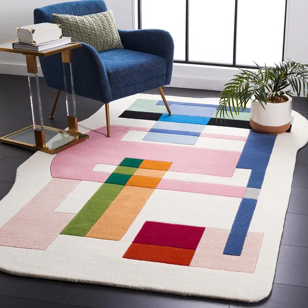 SAFAVIEH Handmade Fifth Avenue Usha Modern Abstract New Zealand Wool Rug - Overstock - 36257341 | Bed Bath & Beyond