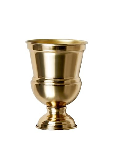 Serene Spaces Living Decorative Gold Vase Urn, Gold Vases for Centerpieces, Metal Vase Use for Home Decor, Wedding, Parties, Floral Arrangements, Measures 5.5" Diameter & 7.5" Tall | Amazon (US)