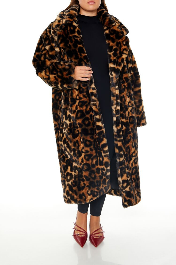 Plus Size Faux Fur Leopard Coat | Forever 21
