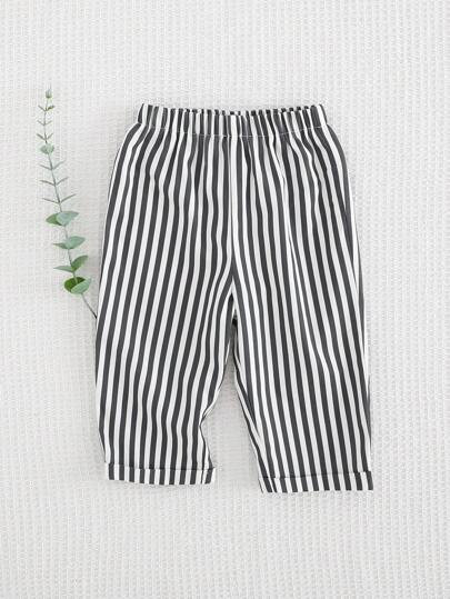 Cozy Pixies Baby Boy Colorful Stripe Elastic Waist Casual Pants, Versatile & Cozy | SHEIN