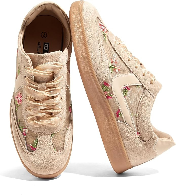 LUCKY STEP Women's Classic Fashion Sneakers | Casual Skate Shoes | Lace Up Walking Shoes | Amazon (US)