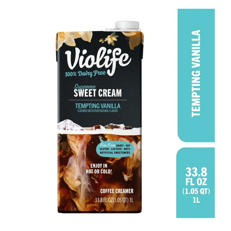 Violife Supreme Sweet Cream Vanilla Coffee Creamer, Dairy-Free, 1L (33.8oz) | Walmart (US)