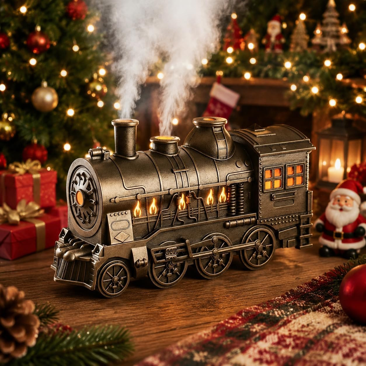 300ml Train Essential Oil Diffuser, 2 Color LED Vintage steam Christmas Train Aromatherapy Diffuser, 2 Dual Mist Modes Train Cool Mist Air Desktop Aroma Humidifier, 2/8 Hour Timer Auto Shut-Off | Amazon (US)