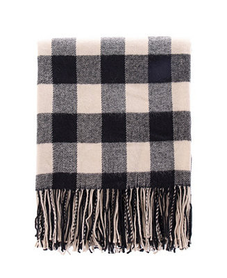 Decorative Sofa Bed Check Tassel Wrap Shawl Throw, 60" x 50" | Macys (US)