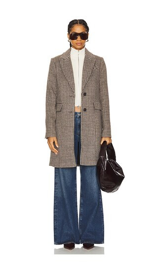 Merav Coat in Chocolate Brown Multi | Revolve Clothing (Global)