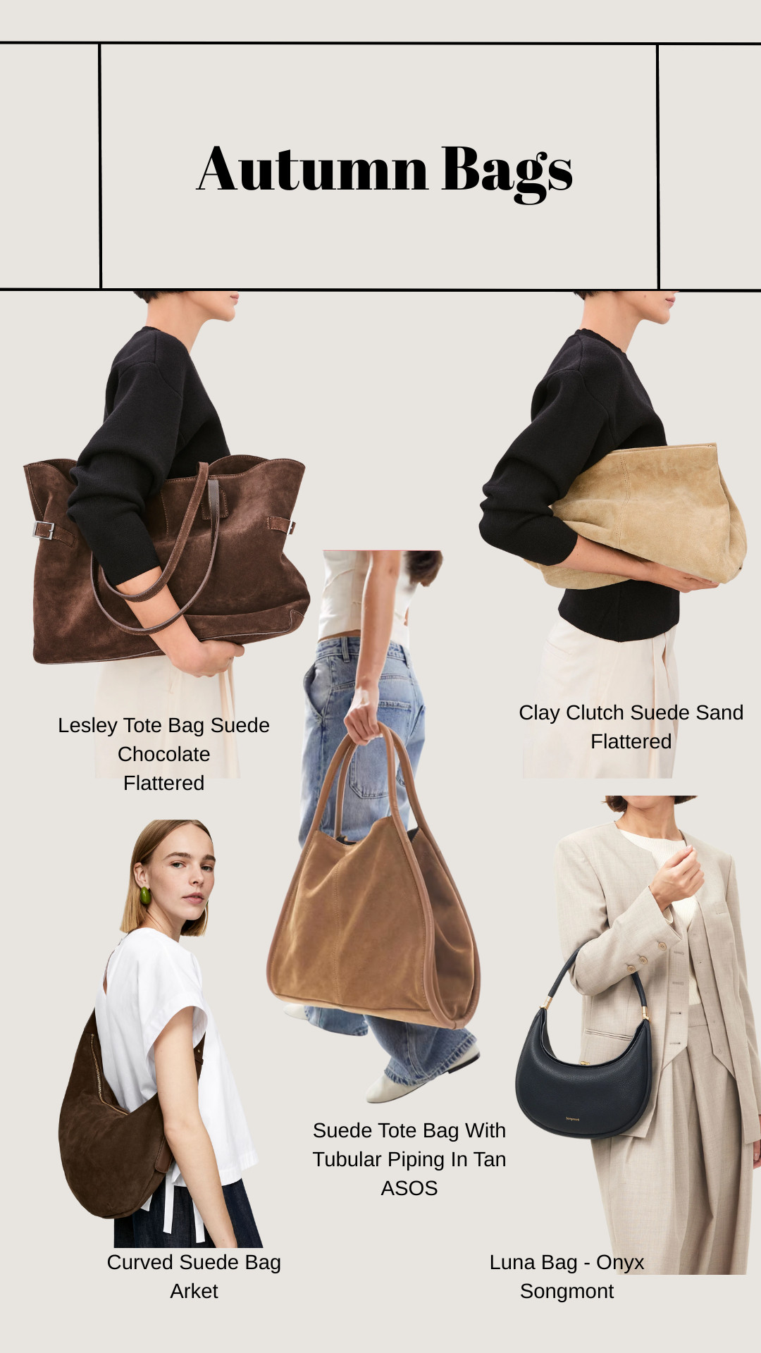Autumn, Bags, Shoulder Bag, Hand Bag, Tote Bag, Suede, Brown, Chocolate, Black, Sand 

 #LTKireland #LTKeurope #LTKbag