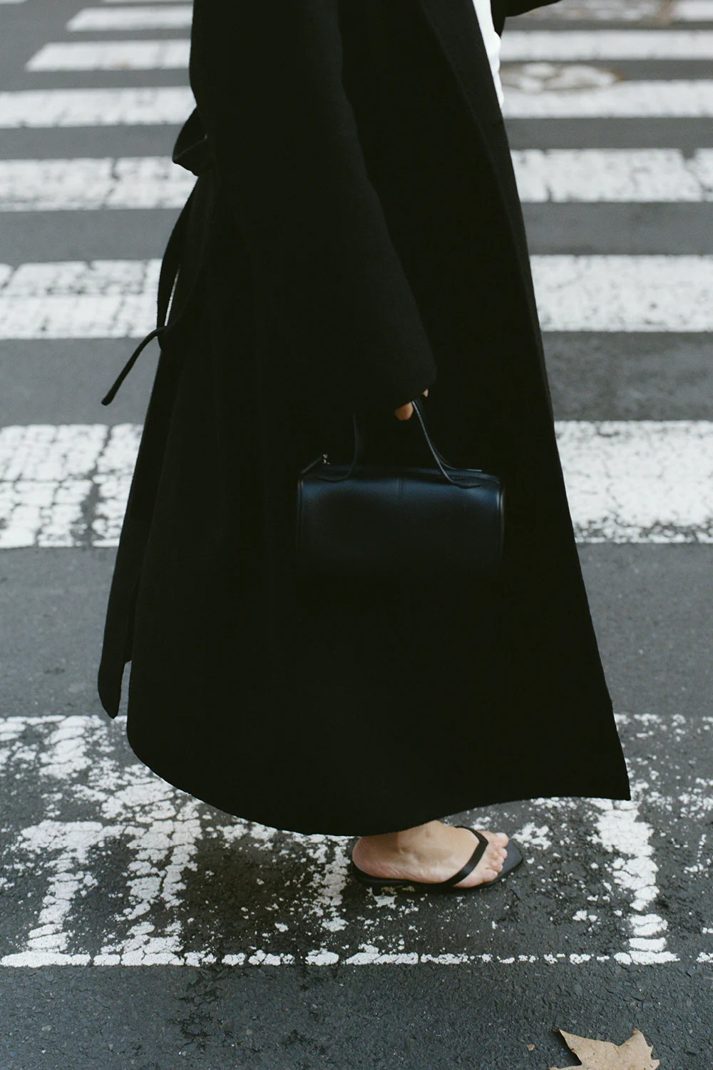 GRETA BLACK COLLARLESS WOOL BLEND COAT | DISSH