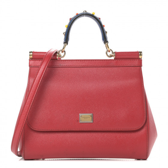 Dauphine Embellished Medium Miss Sicily Satchel Red | Fashionphile