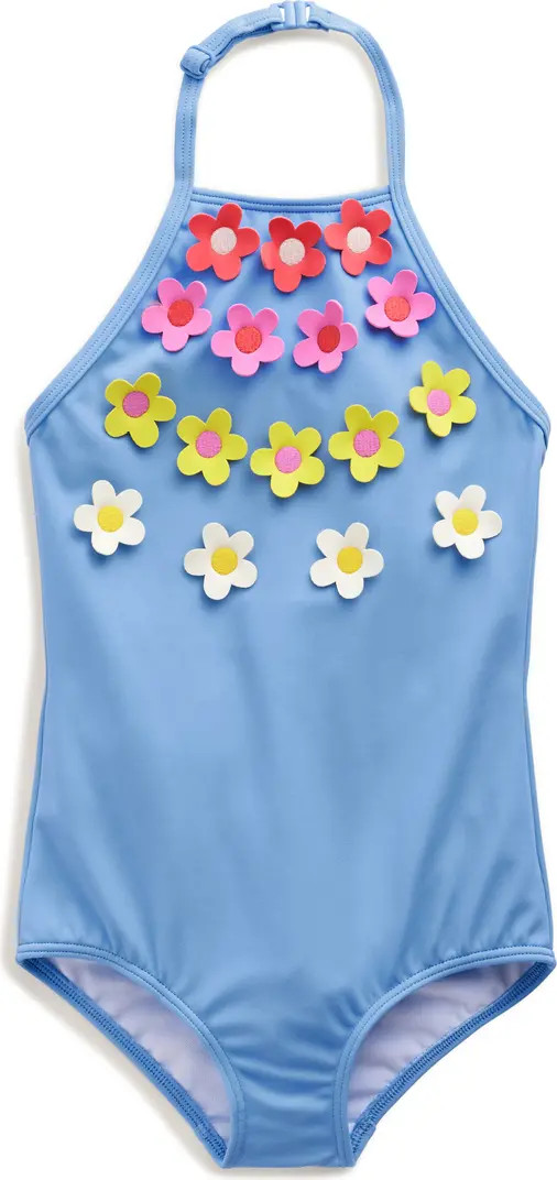 Mini Boden Kids' Floral Appliqué One-Piece Swimsuit | Nordstrom | Nordstrom