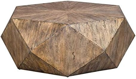 Uttermost U25423 Volker Coffee Table, 18" H x 48" W x 43.8" D, Burnished Honey/Light Gray | Amazon (US)