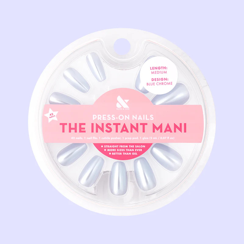 Blue Chrome - Press-On | Medium | Coffin | Olive & June