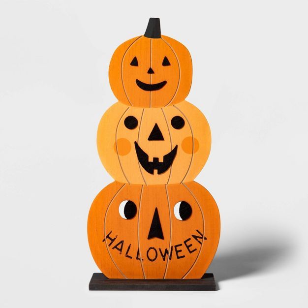 Falloween Stacked Pumpkin Wood Halloween Sign - Hyde & EEK! Boutique™ | Target