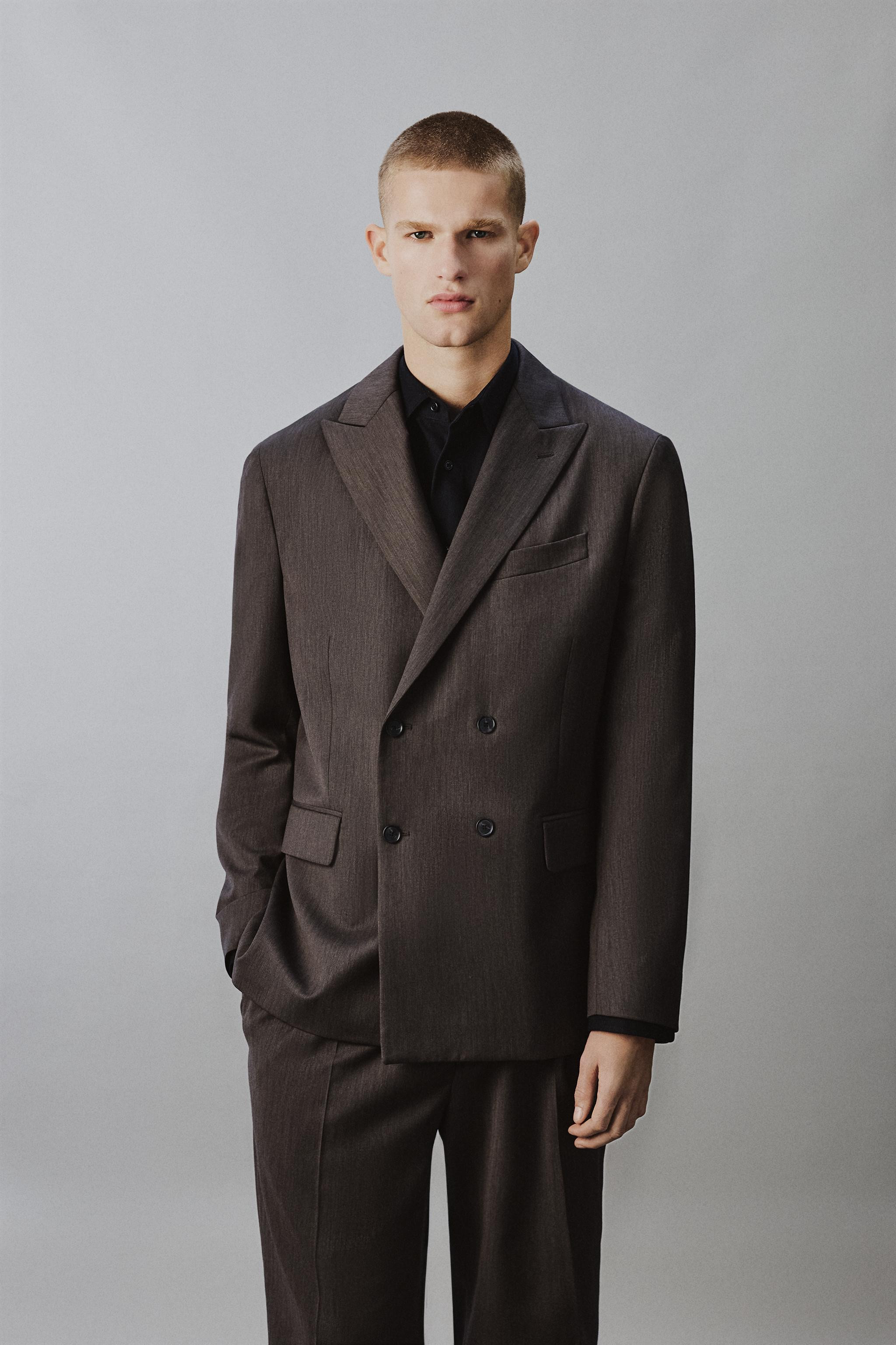 DOPPELREIHIGER BLAZER IM FISCHGR\u00c4TMUSTER | Zara DE