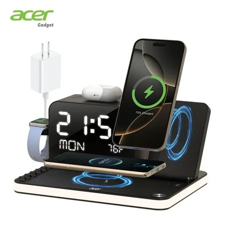 Acer 7 in 1 Wireless Charging Station: Wireless Charger iPhone Charging Station for Multiple Devices Apple - iPhone 17 16 15 14 13 12 11 Pro Max Apple Watch AirPods, Magsafe Charger Stand Samsung | Walmart (US)