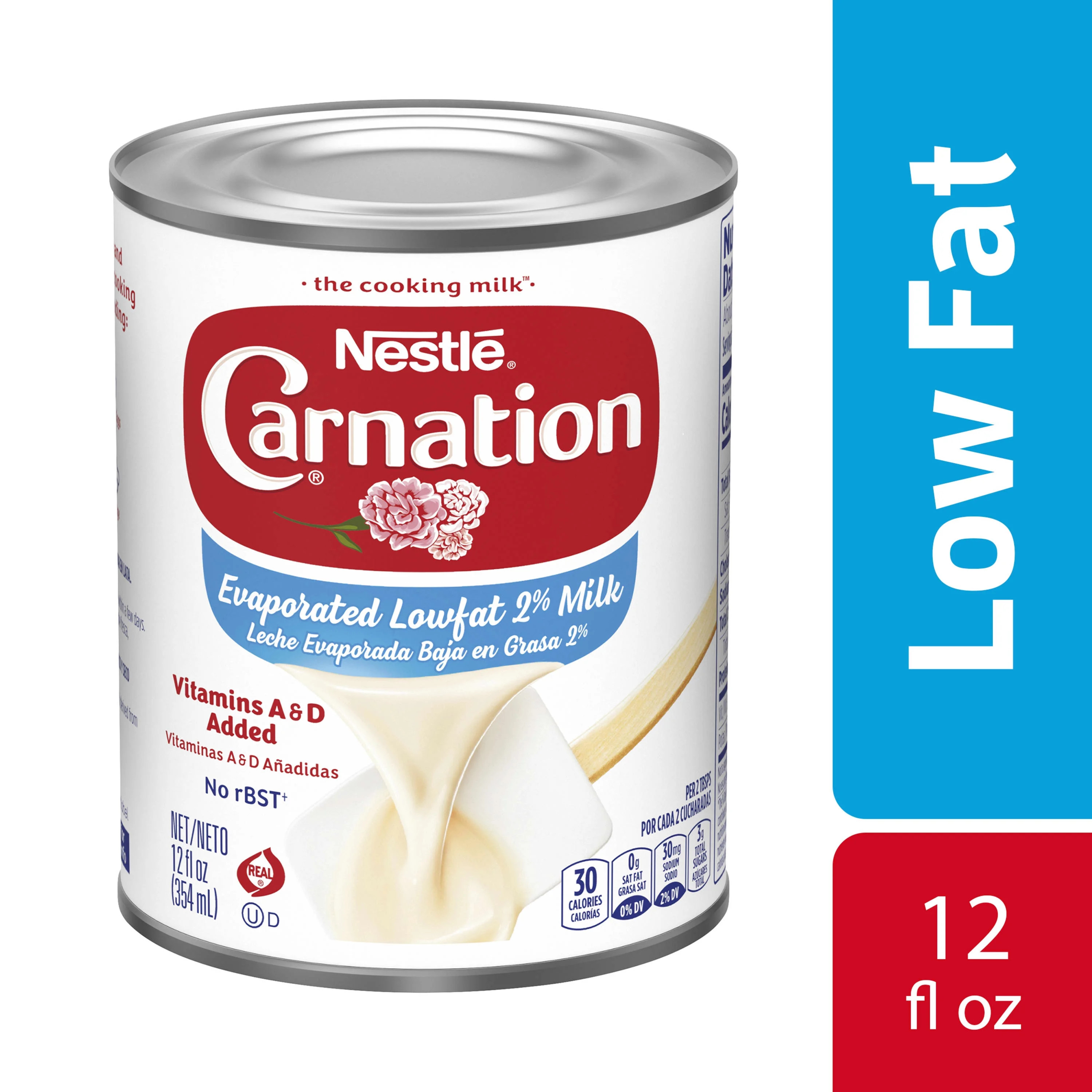 Nestle Carnation Lowfat 2% Evaporated Milk, Vitamins A and D Added, 12 fl oz | Walmart (US)