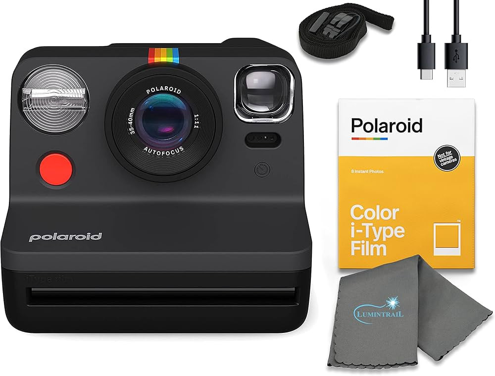 Polaroid Gen 2 Now I-Type Instant Film Camera - Black Bundle with a Color i-Type Film Pack (8 Ins... | Amazon (US)