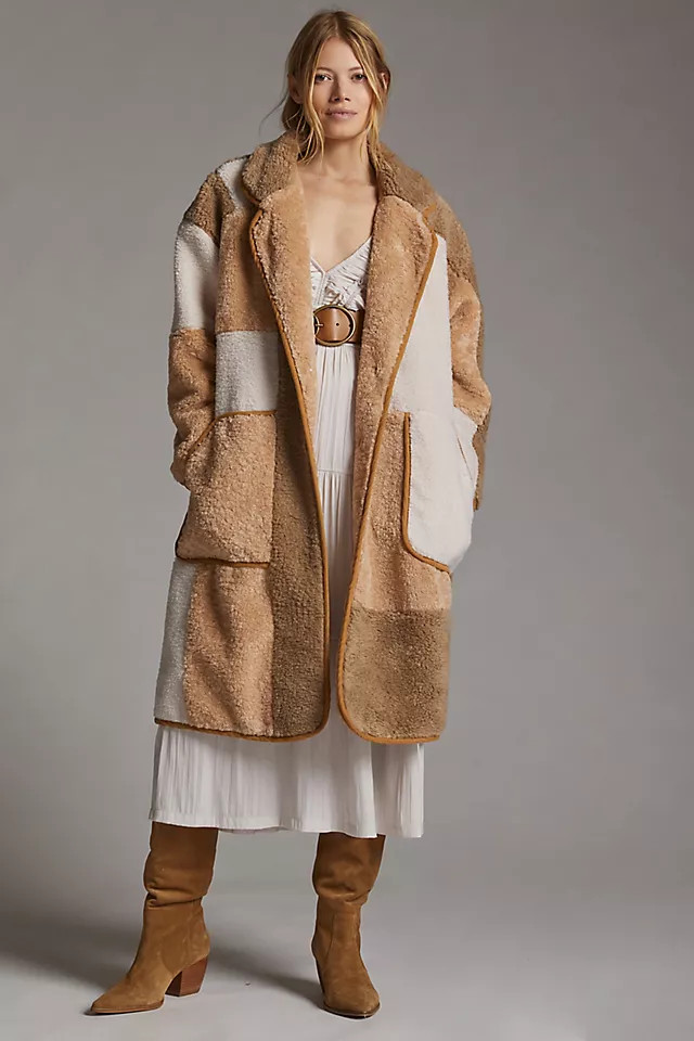 Pilcro Colorblocked Sherpa Coat | Anthropologie (US)