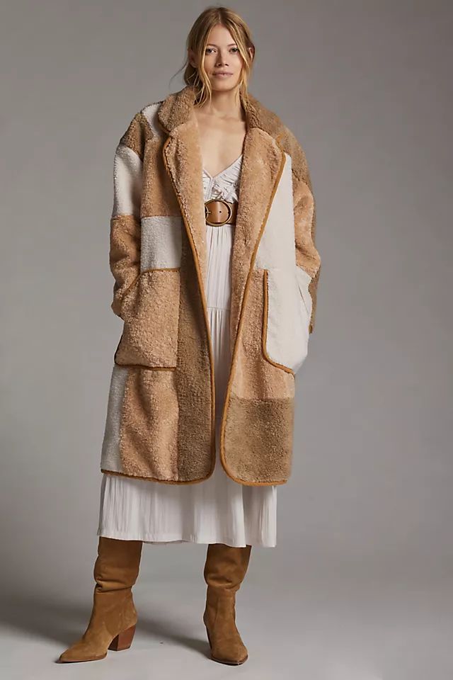 Pilcro Colorblocked Sherpa Coat | Anthropologie (US)