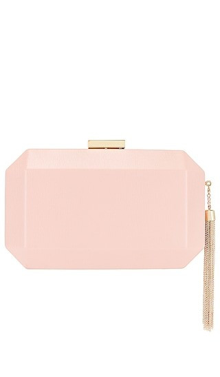 olga berg Lia Facetted Clutch With Tassel in Blush. | Revolve Clothing (Global)