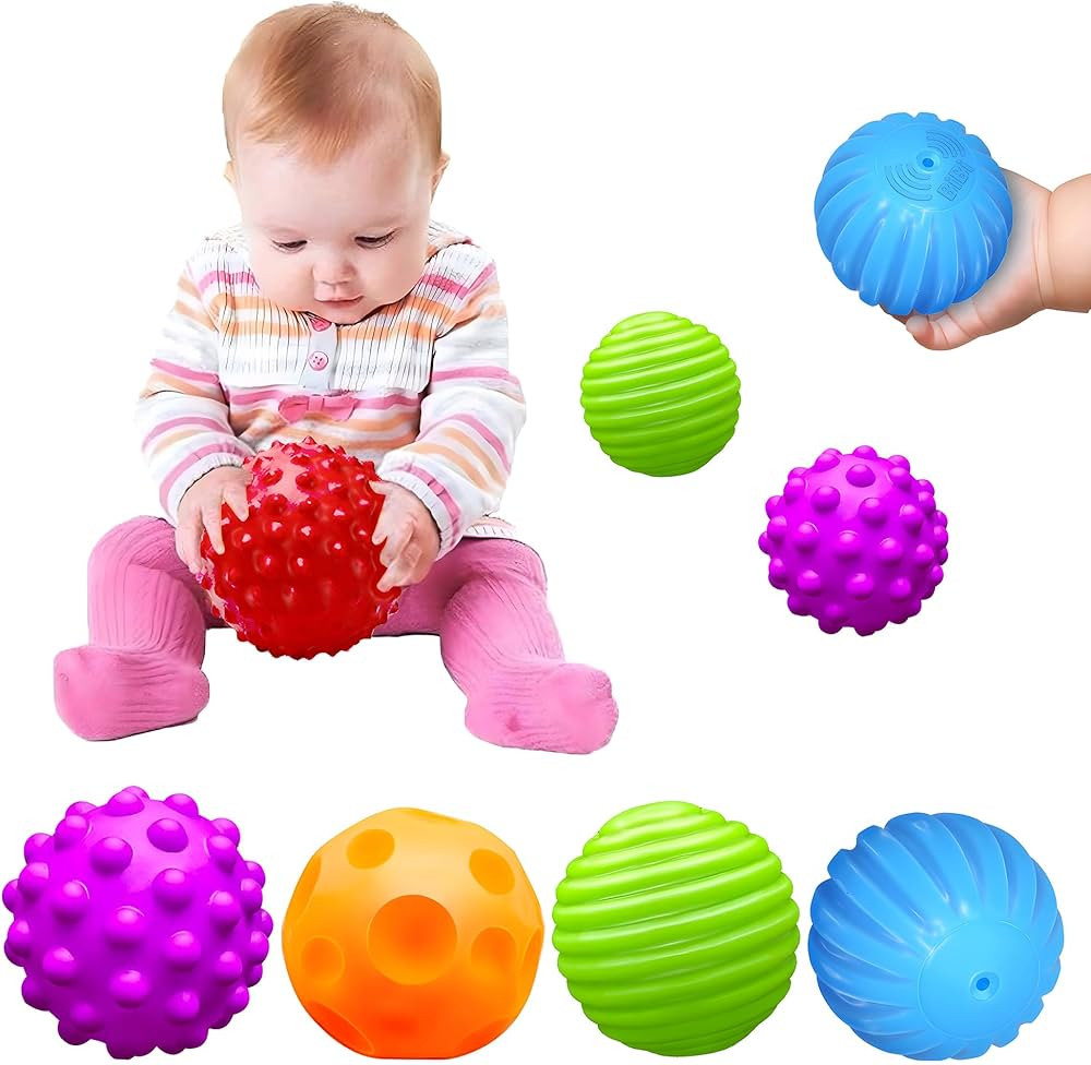 Montessori Toys for Babies 3 Months+, Baby Balls 3 to 12 Month for Babies & Toddlers 3M+, Texture... | Amazon (US)