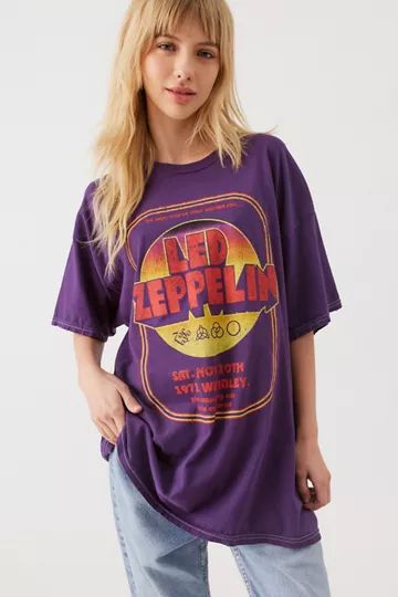 Led Zeppelin 1971 Wembley Stadium T-Shirt Dress | Urban Outfitters (US and RoW)