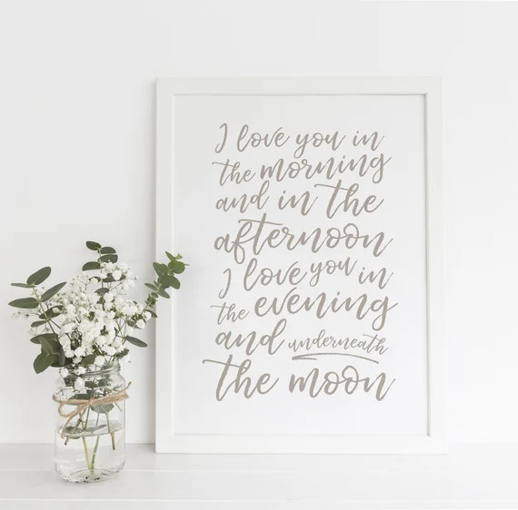 Nursery Print Printable Art Moon Print Bedroom Decor | Etsy | Etsy (US)