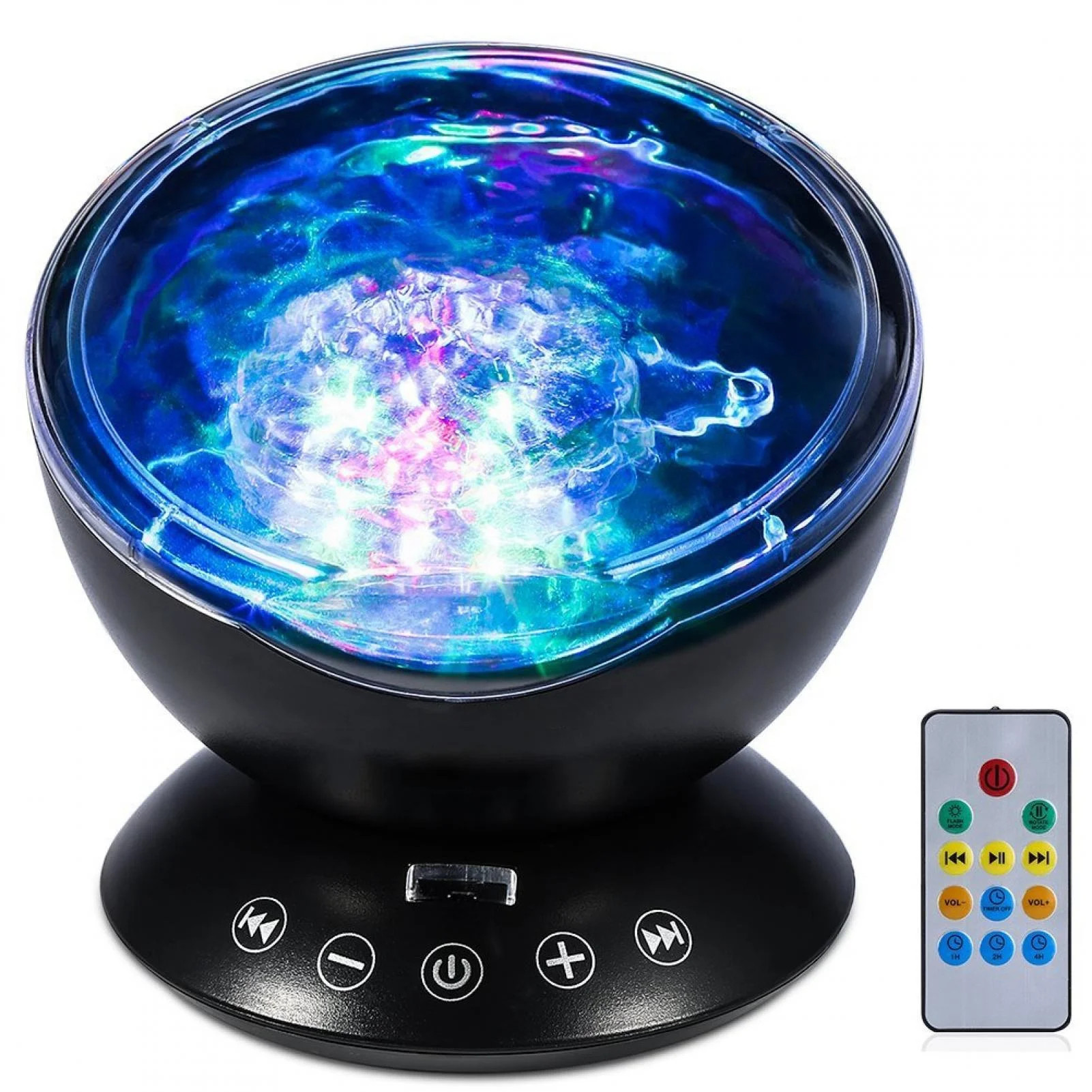 Mgaxyff Ocean Wave Night Light,7 Colors Night Light,LED Ocean Wave Night Light Projector With 7 C... | Walmart (US)