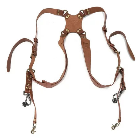 Camera Strap Leather Double Shoulder Harness Strap Photography Accessories for DSLR CamerasBrown | Walmart (US)