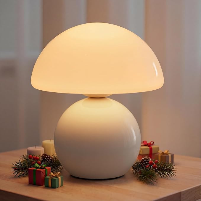 Wireless Mushroom Lamp,Table Lamp for Bedroom, Portables Cordless Lamps,Wireless lamp,Small Bedsi... | Amazon (US)
