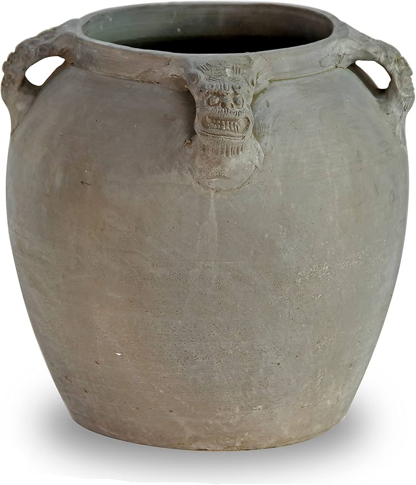 Artissance Approx 12'' H Gray Pottery Vintage Jar w/4 Lion Handle (Size and Color Vary) (AM840302... | Amazon (US)