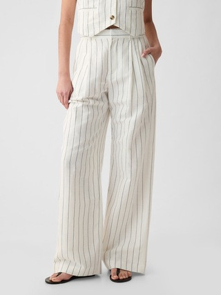 365 High Rise Linen-Cotton Trousers | Gap (US)