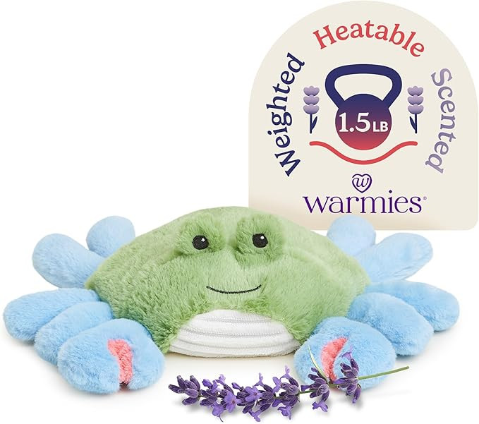 warmies Microwavable & Weighted Stuffed Animals, Blue Crab - Soothing Warmth & Lavender-Scented W... | Amazon (US)