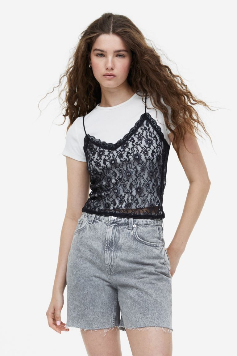 Sheer lace strappy top | H&M (UK, MY, IN, SG, PH, TW, HK)